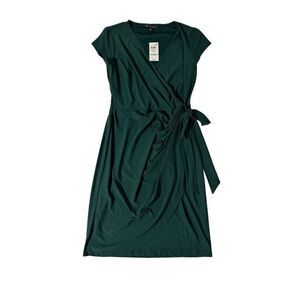 Inc. green faux wrap dress with belt